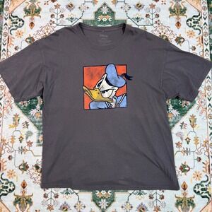 Disney Donald Duck T‎ Shirt Graphic Print Mens Gray Casual Tee